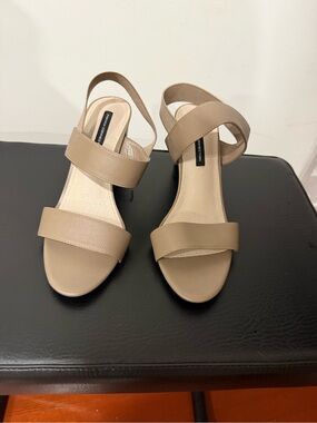 French Connection Taupe Slingback Heel Sandals